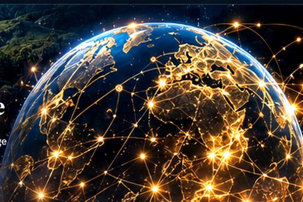 Artistic visualization of a globally connected world